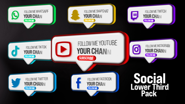 3D Social Lower Thirds Pack