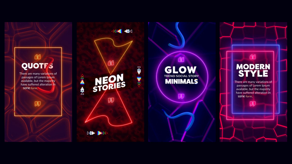 Neon Text Stories - Premiere Pro